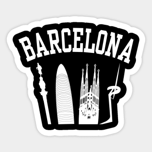 BARCELONA Skyline (White) Sticker